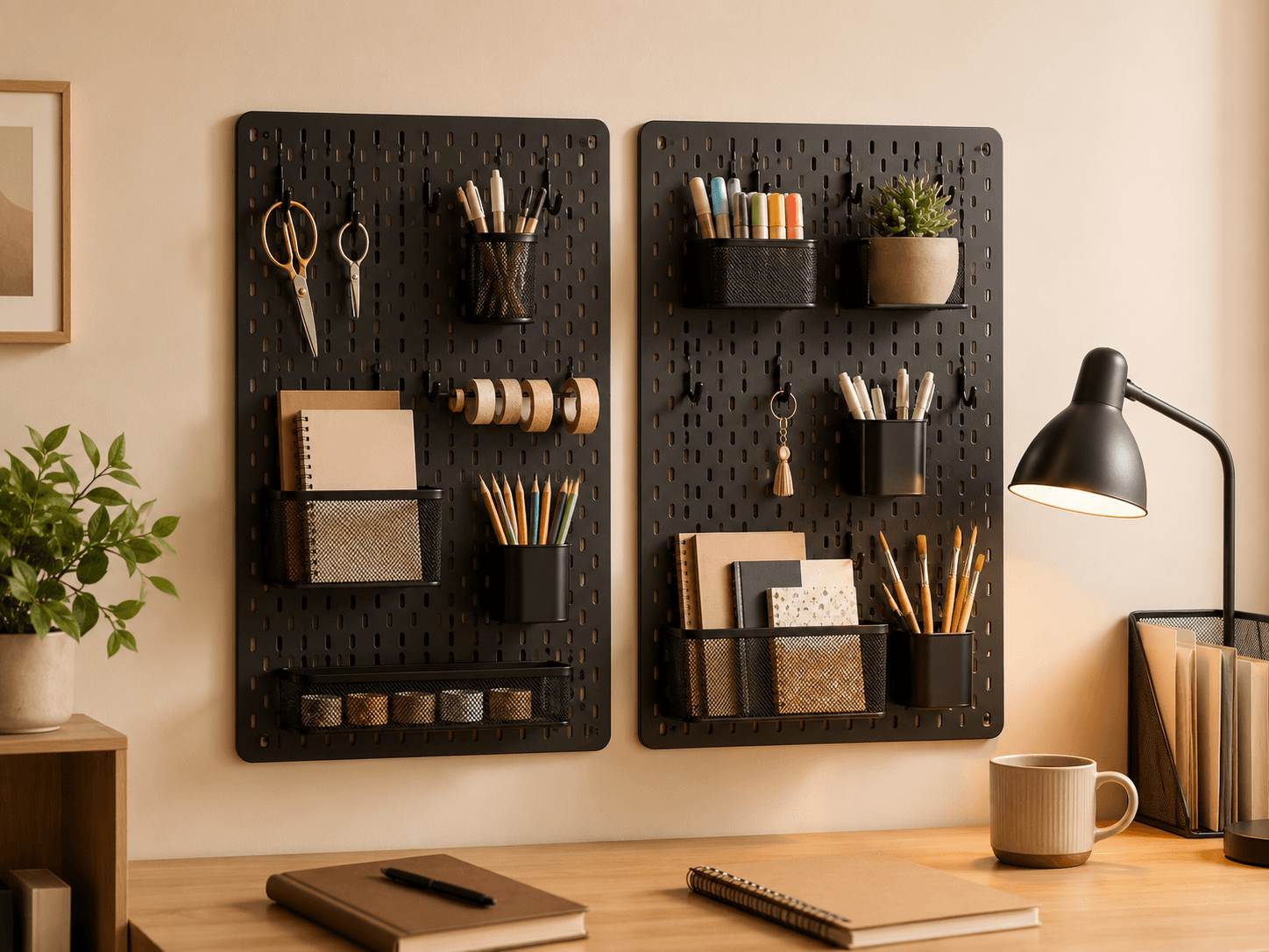 Utility Wall Grid — All-purpose wall storage for a home office or craft wall.